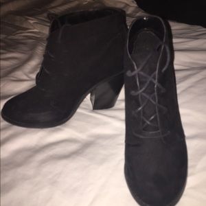 Black Suede Lace Up Booties